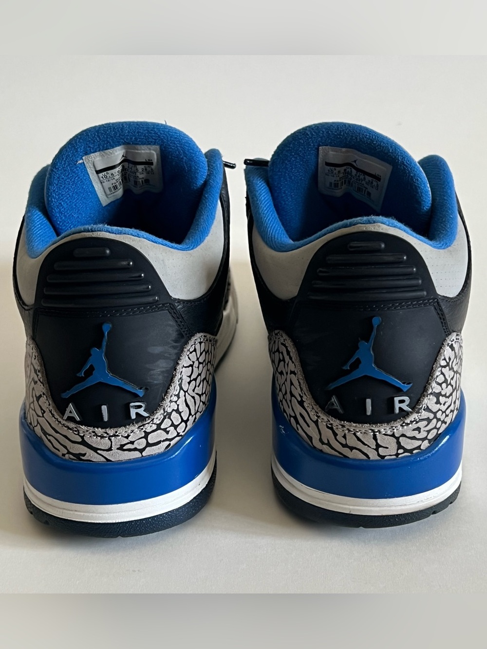 Air Jordan 3 Retro “SPORT BLUE” 2014 Retro Sneakers with Elephant Print - Picture 2 of 9